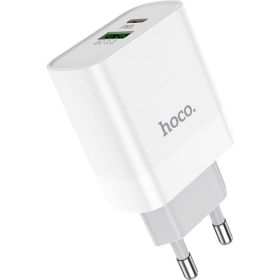Зарядное устройство Hoco C80A Rapido PD20W+QC3.0 charger, type-c, usb EU, белый 796271 (артикул 18686958) – фото 1