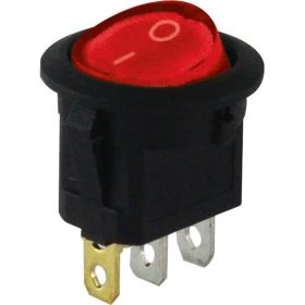 Клавишный круглый переключатель TDM MIRS-101-3-R красный, с подсветкой, 2 положения 1з SQ0703-0041 (артикул 23290389) – фото 1