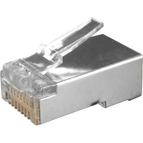Разъем RJ-45(8P8C) под витую пару Hyperline PLUG-8P8C-U-C6-SH-100, категория 6 49358 (артикул 19591770) – фото 1
