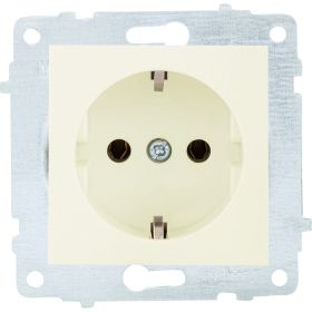 Механизм розетки OVIVO с заземлением, крем, 600-000302-217 (артикул 23841483) – фото 1