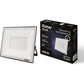 Светодиодный прожектор RITTER серия PROFI 230В 100 Вт 4000К 10000Лм IP65 черный 53419 2 (артикул 23833917) – фото 1