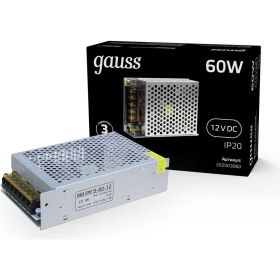 Блок питания LED STRIP PS 60W 12V Gauss 202003060 (артикул 15629438) – фото 1