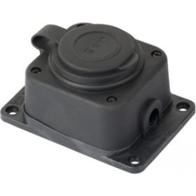 Одноместная каучуковая розетка с защитной крышкой EKF, 230В 2P+PE 16A IP44 PRO RPS-014-16-230-44-r (артикул 16369787) – фото 1