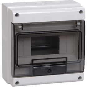 Щит IEK ЩРн-П-8 КМПн 1/8 прозрачная дверца, IP66, белый, ИЭК MKP73-N-08-66 (артикул 15162588) – фото 1