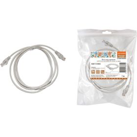 Патч-корд TDM народный U/UTP Cat 5e 4PR 24AWG PVC, литой, 1 м, серый SQ0115-0002 (артикул 20835561) – фото 1
