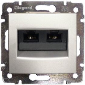 Компьютерная двойная розетка, алюминий RJ45 UTP Legrand Valena 770239 (артикул 15142301) – фото 1