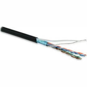 Кабель Hyperline FUTP4-C5E-P26-IN-LSZH-BK-100 (100 м) витая пара, экранированная F/UTP, категория 5e, 4 пары, черный 243626 (артикул 19591596) – фото 1