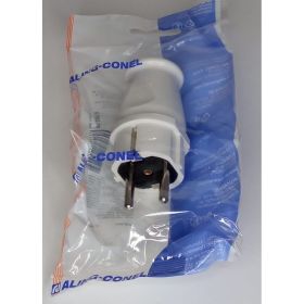 Массивная вилка Aling-conel MEDIUM с заземляющим контактом 16A 250В, белый 305.0 137004 (артикул 20019016) – фото 1