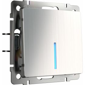 Одноклавишный выключатель WERKEL W1110102 с подсветкой глянцевый никель a051080 (артикул 23164335) – фото 1