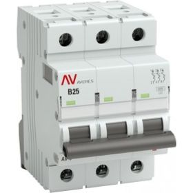 Автоматический выключатель EKF AV-6 3P 25A B 6kA AVERES SQmcb6-3-25B-av (артикул 16040486) – фото 1