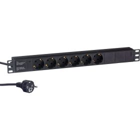 Блок розеток ExeGate ServerPro PDU-19H602 Al-6S-EU2CU, 19, 1U, алюминий, 6Schuko, евровилка, 2м 280827 (артикул 17618082) – фото 1