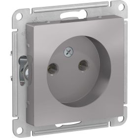 Механизм розетки Schneider Electric 1-м СП ATLAS DESIGN без заземления 16А алюминий ATN000341 (артикул 15873718) – фото 1