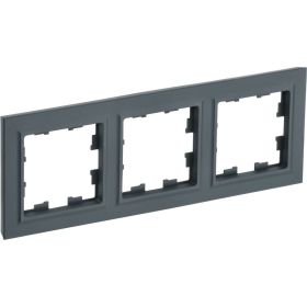 3-местная рамка IEK Brite ру-3-брг графит BR-M32-K53 (артикул 24591783) – фото 1