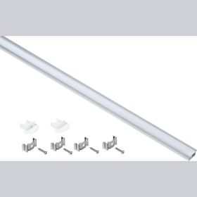 Алюминиевый профиль IEK для LED ленты 2207, встраиваемый, трапециевидный, 2м, комплект аксессуаров, опал LSADD2207-SET1-2-V4-1-08 (артикул 21451168) – фото 1