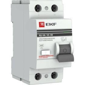 Устройство защитного отключения EKF ВД-100 2P 63А/100мА PROxima SQelcb-2-63-100-em-pro (артикул 16141332) – фото 1