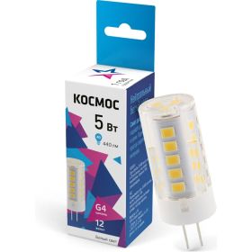 Светодиодная лампа КОСМОС 5Вт G4 12В 4500К, керамика, LksmLED5wJCG412v45 (артикул 25684737) – фото 1