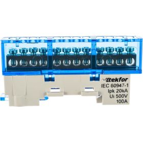 Изолированная нулевая шина Tekfor KSN-6-6x9-12 BLUE 06-07-002 (артикул 16024390) – фото 1