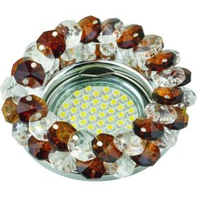 Встраиваемый декоративный светильник Fametto GU5.3 CHROME/BROWN DLS-F130 UL-00003238 (артикул 19421058) – фото 1