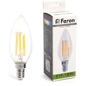 Светодиодная лампа FERON LB-717 Свеча E14 15W 4000K 38258 (артикул 24346089) – фото 1