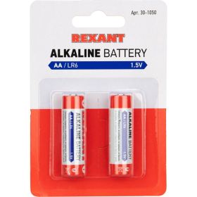 Алкалиновая батарейка REXANT AA, LR6 2 шт 30-1050 (артикул 20899119) – фото 1