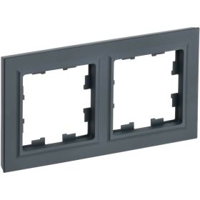 2-местная рамка IEK Brite ру-2-брг графит BR-M22-K53 (артикул 24591603) – фото 1