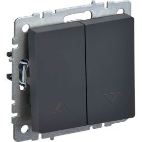 Выключатель IEK Brite жалюзи 10а вс10-1-5-брг графит BR-V15-0-10-K53 (артикул 24593727) – фото 1