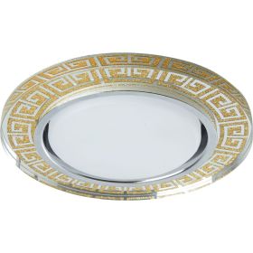 Встраиваемый светильник для натяжных потолков с белой LED подсветкой Feron CD4981 GX53, прозрачный, золото, 41907 (артикул 21068638) – фото 1