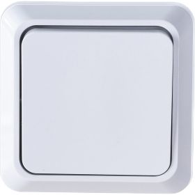 Одноклавишный выключатель Intro Quadro 2-101-01 10А-250В, IP20, открытая установка, белый, Б0053733 (артикул 20771793) – фото 1