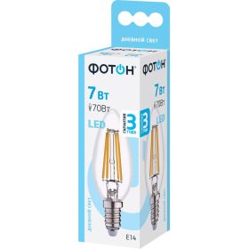 Светодиодная филаментная лампа ФОТОН LED FL B35 7W E14 4000K 23955 (артикул 23395683) – фото 1