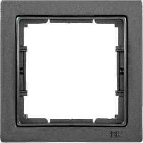 1-местная рамка IEK РУ-1-БА BOLERO Q1 квадратная, антрацит EMB12-K95-Q1 (артикул 21350434) – фото 1