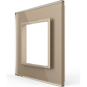 Рамка для розетки LIVOLO 1 пост, цвет золотой, стекло BB-C7-SR-13 (артикул 20199184) – фото 1