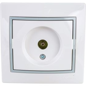 Розетка ТВ Lezard Мира белый с вст сер 701-0215-130 (артикул 15225175) – фото 1