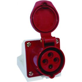 Стационарная наружная розетка EKF PROxima 124, 3Р+РЕ, 32А, 380В, IP44, SQ ps-124-32-380 (артикул 16059326) – фото 1