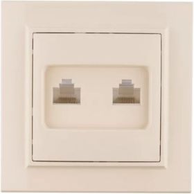 2-местная розетка EKF Минск RJ-45 СП бежевый ERK02-035-20 (артикул 16061423) – фото 1