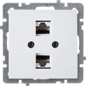 Компьютерная розетка Nilson 2-местн. СУ RJ45 CAT6 , TOURAN-ALEGRA-THOR, белый 24110446 (артикул 16352160) – фото 1