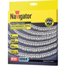 Светодиодная лента Navigator NLS-2835CW240-24-IP65-12V 14460 (артикул 18107605) – фото 1