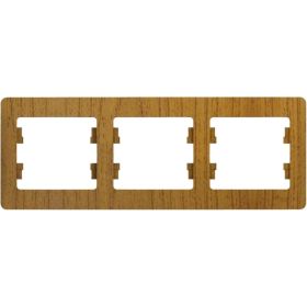 3-постовая горизонтальная рамка Schneider Electric GLOSSA ДЕРЕВО ДУБ GSL000503 (артикул 16313858) – фото 1
