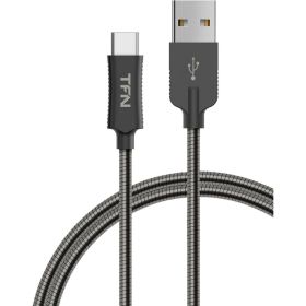 Дата-кабель TFN USB-TypeC 1м сталь -CFZUSBCUSB1MST (артикул 16379258) – фото 1