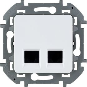 Двойная розетка RJ 45 Legrand - категория 6 - UTP - INSPIRIA - белый 673840 (артикул 20964843) – фото 1