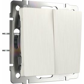Двухклавишный выключатель WERKEL W1120013 перламутровый рифленый a051172 (артикул 22951815) – фото 1