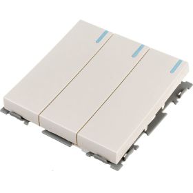 Трехклавишный проходной переключатель CGSS, бежевый Практика PL-W103-PBGG (артикул 20032660) – фото 1