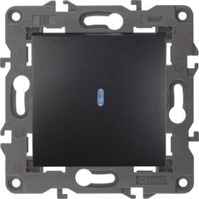 Выключатель с подсветкой ЭРА 14-1102-05 10АХ-250В, IP20, Elegance, антрацит Б0034219 (артикул 15903846) – фото 1