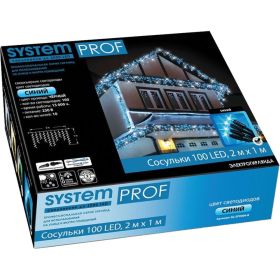 Электрогирлянда GLOS Сосульки 100 синих LED, 2м х 1м GL-SP9006-B (артикул 23679375) – фото 1