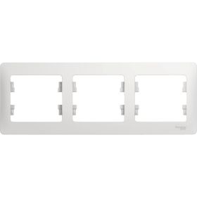 Горизонтальная рамка Schneider Electric 3-м Glossa белая GSL000103 (артикул 15873732) – фото 1