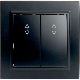2-клавишный переключатель STEKKER psw10-9008-03, 250в, 10а, серия эрна, черный, 39921 (артикул 23728989) – фото 1