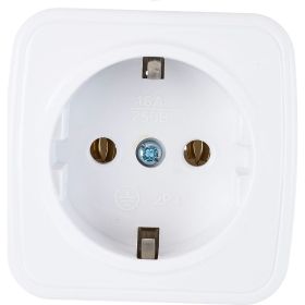 Розетка TDM 2П+З открытой установки IP20 16А, белая ""Дача"" Народная SQ1824-0008 (артикул 18168379) – фото 1