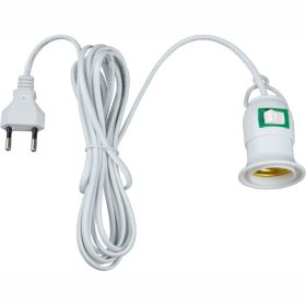 Подвесной патрон с выключателем и вилкой Uniel E27 2M WHITE DLC-P-T50B UL-00007434 (артикул 19420416) – фото 1