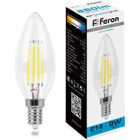 Светодиодная лампа FERON LB-73 Свеча E14 9W 6400K, 38229 (артикул 22785003) – фото 1
