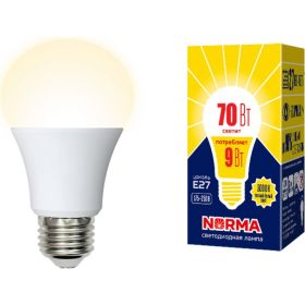 Светодиодная лампа Volpe LED-A60-9W/3000K/E27/FR/NR Форма A, матовая UL-00005622 (артикул 16264184) – фото 1