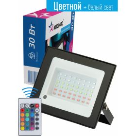 Светодиодный прожектор КОСМОС 30Вт, RGB с пультом, IP65, K_PR5_LED_30RGB (артикул 24428332) – фото 1